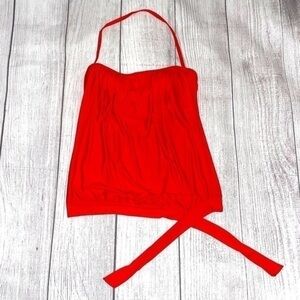 ATHENA Women’s Orange Bandeau Solid Blouson Tankini Top - Size 10